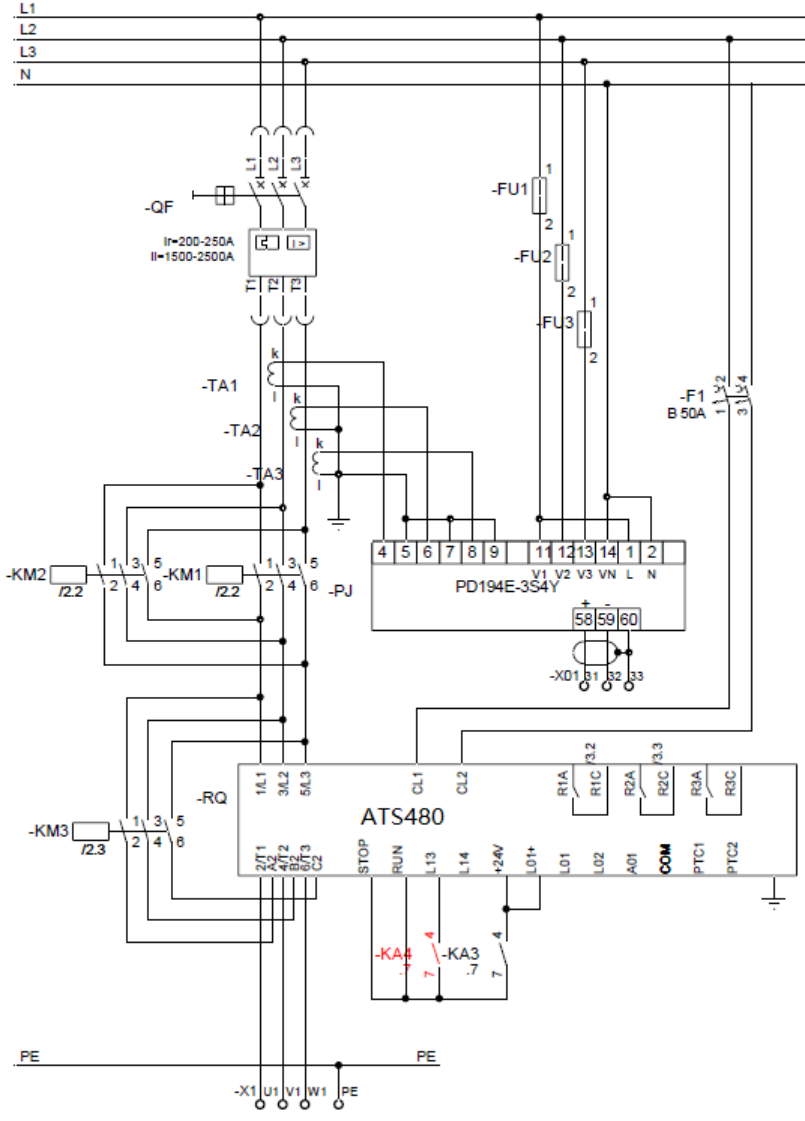 施耐德ATS480系列軟起動器內部直流制動原理圖
